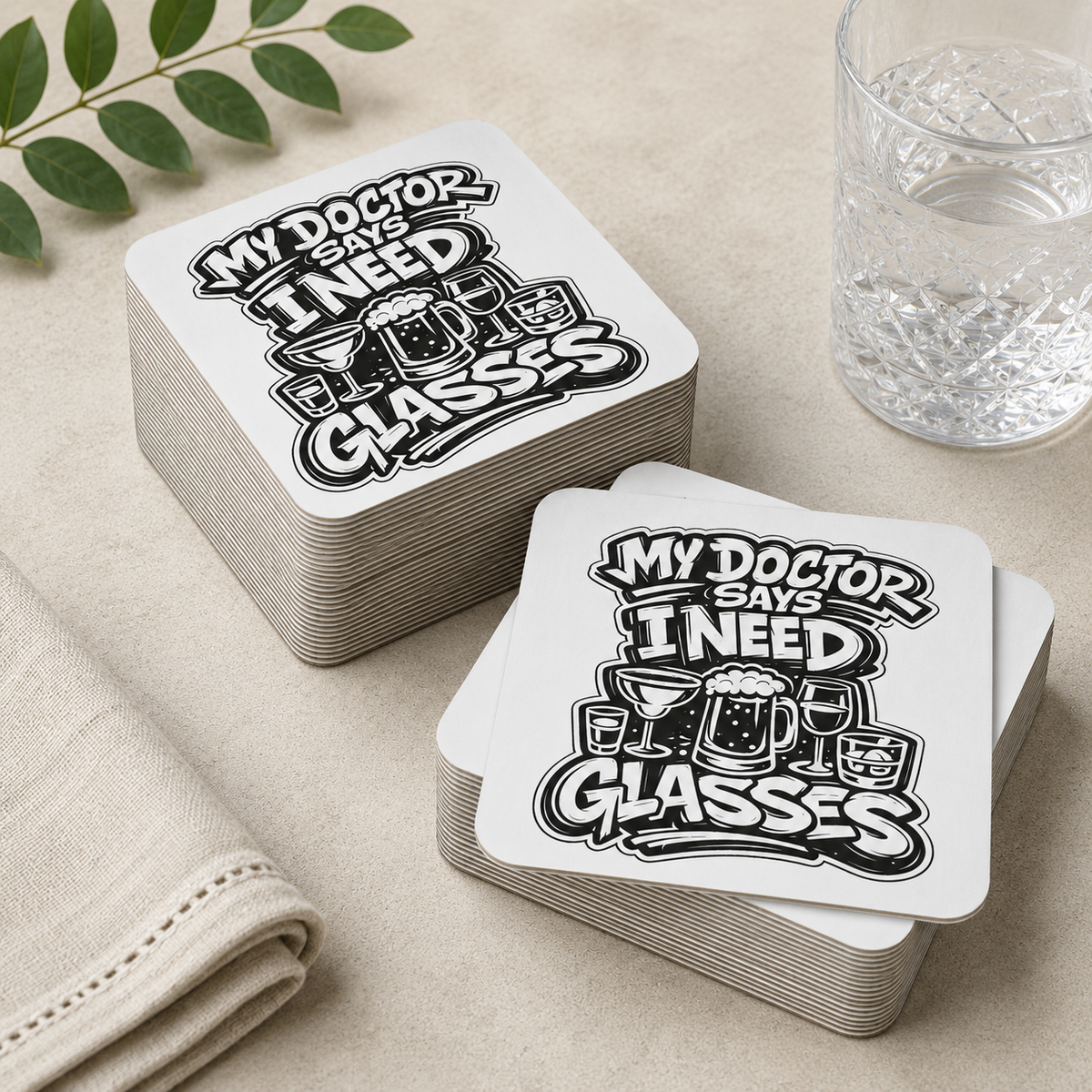 My Doctor Says I Need Glasses (Glasses) Coasters (50 pcs)