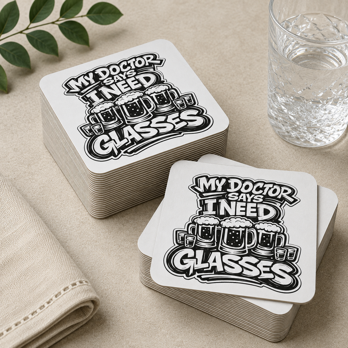 My Doctor Says I Need Glasses (Shots Beer) Coasters (50 pcs)