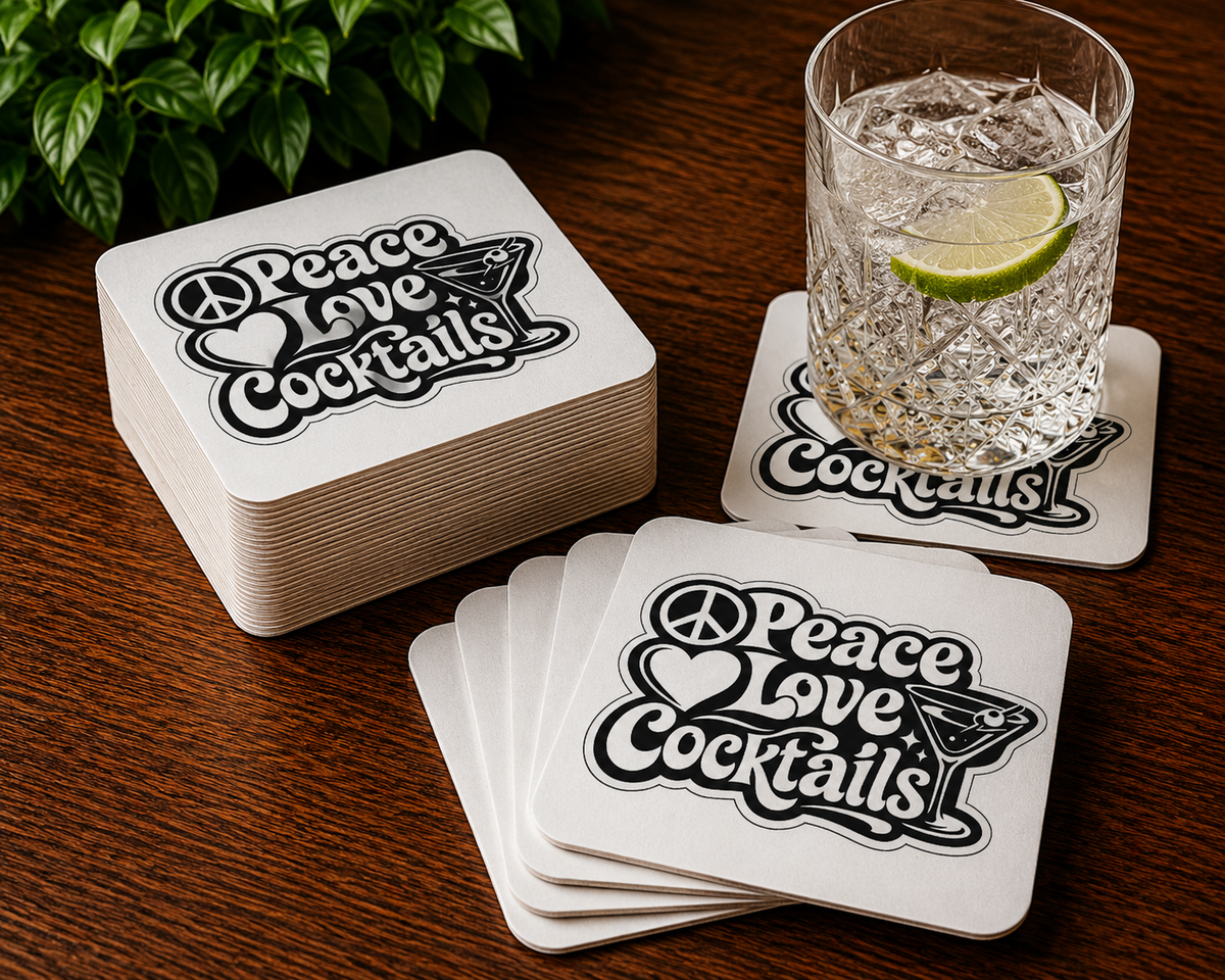 Peace Love Cocktails Coasters (50 pcs)
