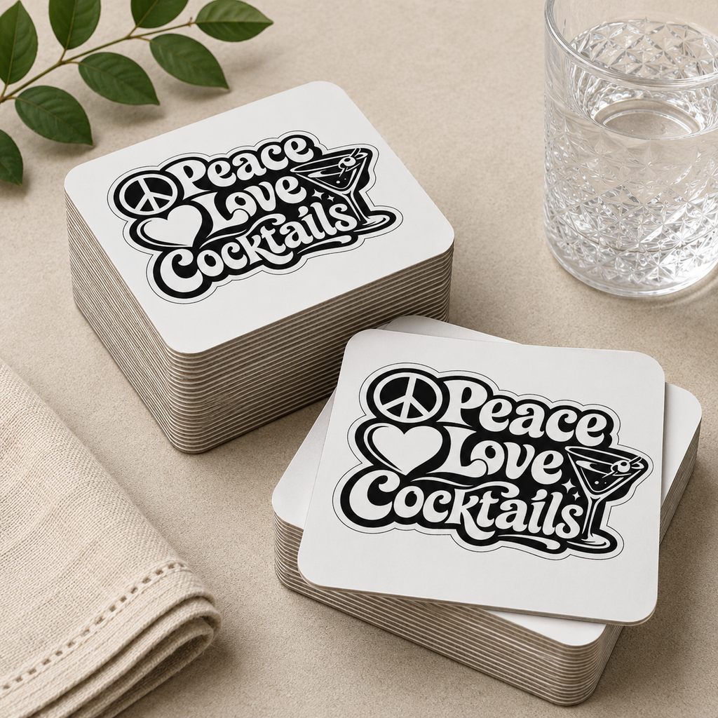 Peace Love Cocktails Coasters (50 pcs)