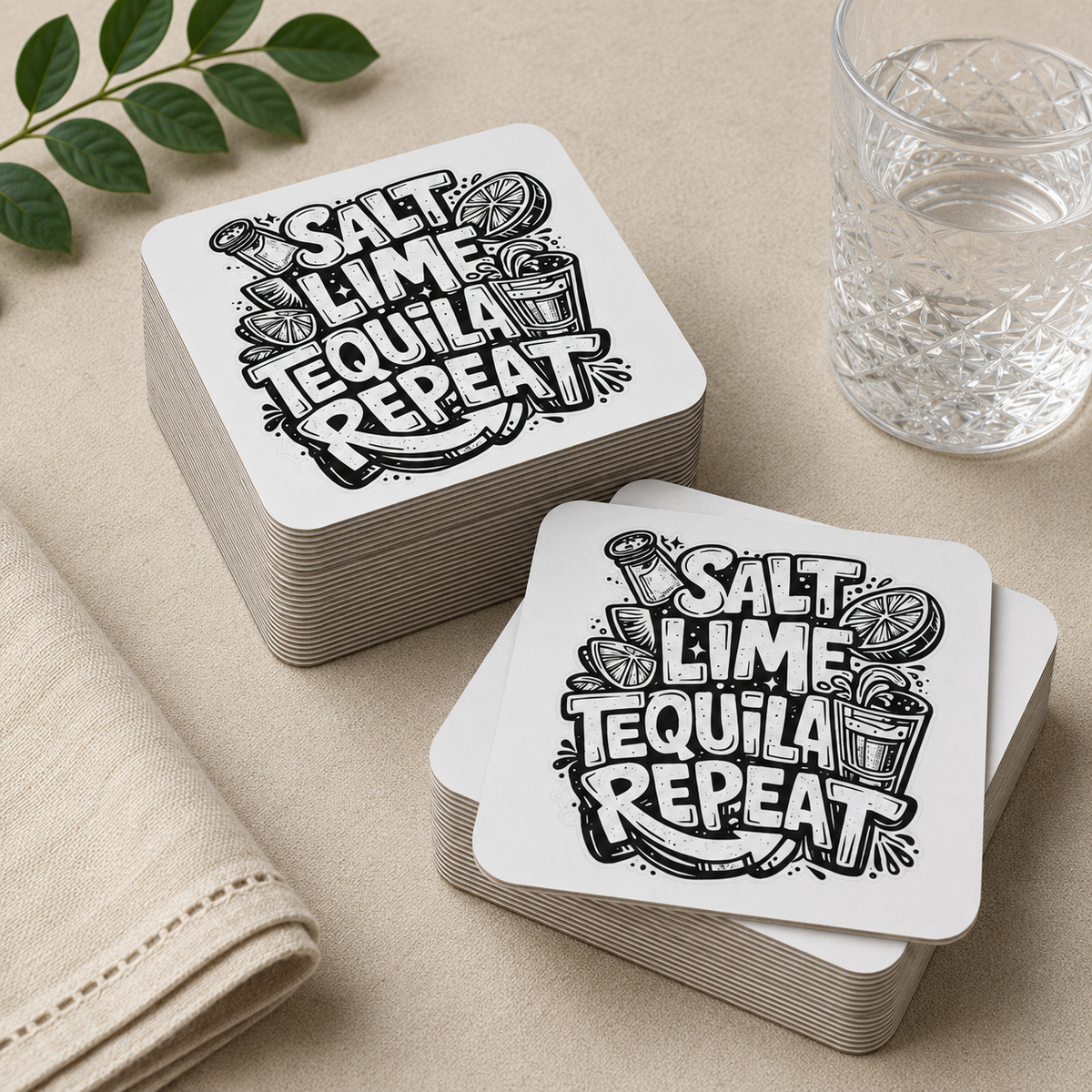 Salt Lime Tequila Repeat Coasters (50 pcs)