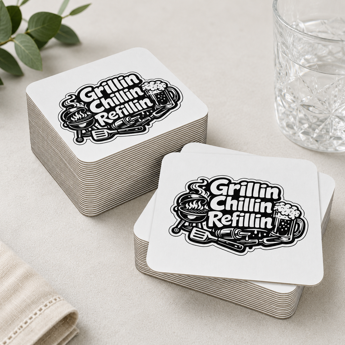 Grillin Chillin Refillin Coasters (50 pcs)