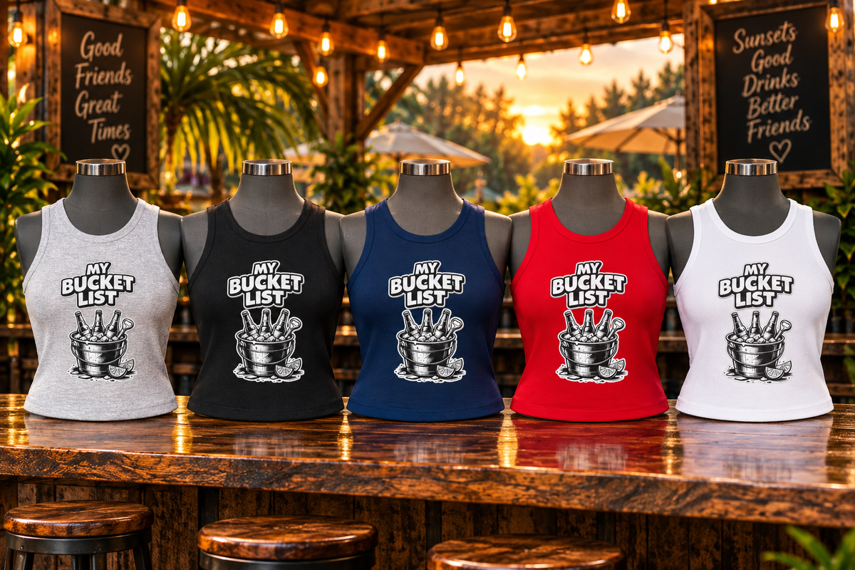 My Bucket List Women's Micro Rib Racer Tank Top