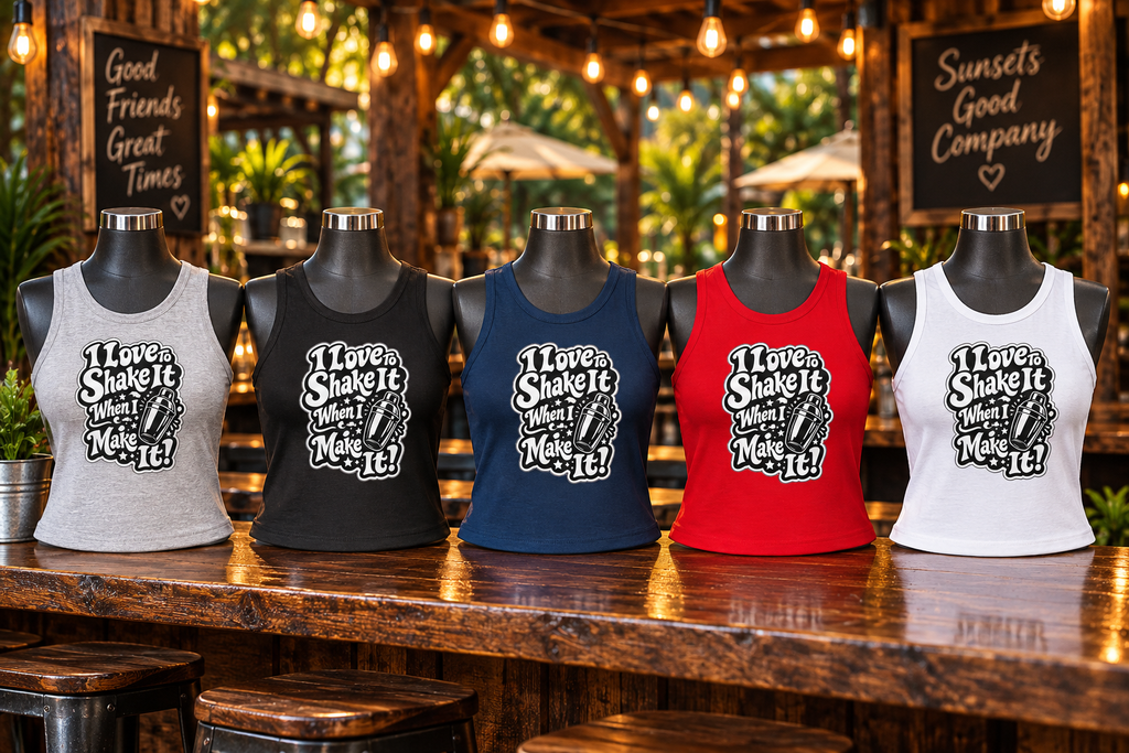 I Love To Shake It When I Make It Cocktails Women's Micro Rib Racer Tank Top