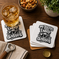My Doctor Says I Need Glasses (Glasses) Hardboard Coasters with Cork Bottom (Set of 4)