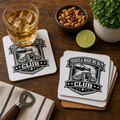 Tequila Made Me Do It Club Hardboard Coasters with Cork Bottom (Set of 4)