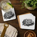 Grillin Chillin Refillin Hardboard Coasters with Cork Bottom (Set of 4)