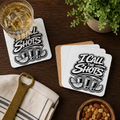 I Call The Shots Hardboard Coasters with Cork Bottom (Set of 4)