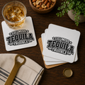 Lil' Miss Tequila Trouble Hardboard Coasters with Cork Bottom (Set of 4)