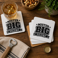 Mister Big Shot Hardboard Coasters with Cork Bottom (Set of 4)