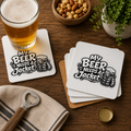 My Beer Needs A Jacket Hardboard Coasters with Cork Bottom (Set of 4)