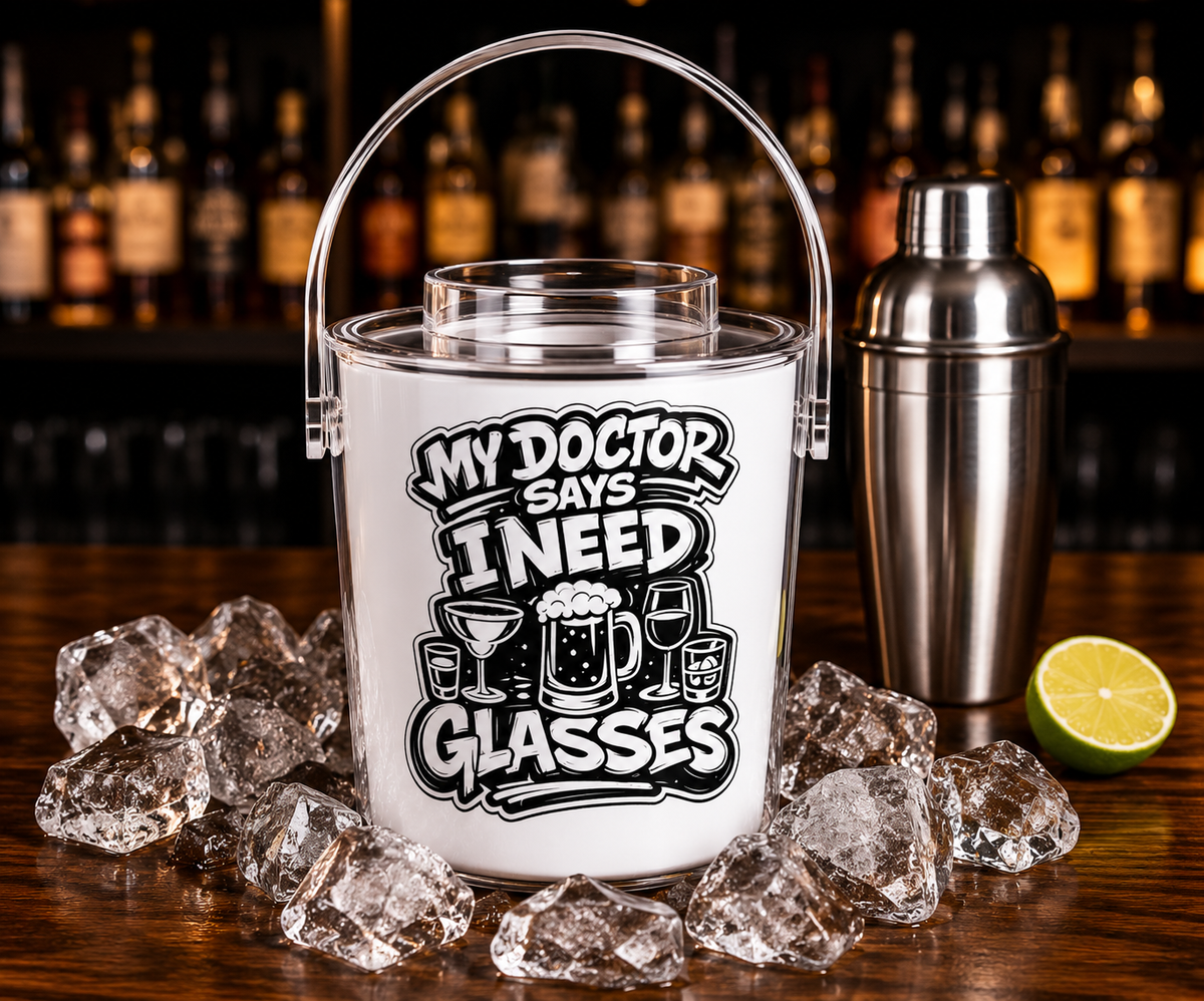 My Doctor Says I Need Glasses (Glasses) Ice Bucket with Tongs