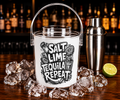 Salt Lime Tequila Repeat Ice Bucket with Tongs