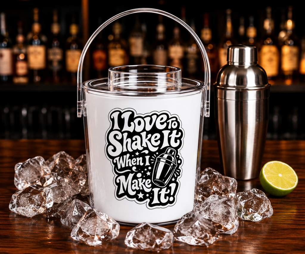 I Love To Shake It When I Make It Ice Bucket with Tongs