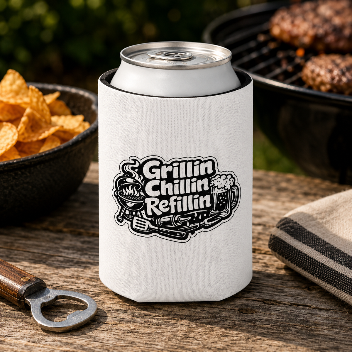Grillin Chillin Refillin Can Cooler