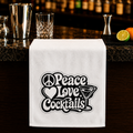 Peace Love Cocktails Rally Towel, 11x18