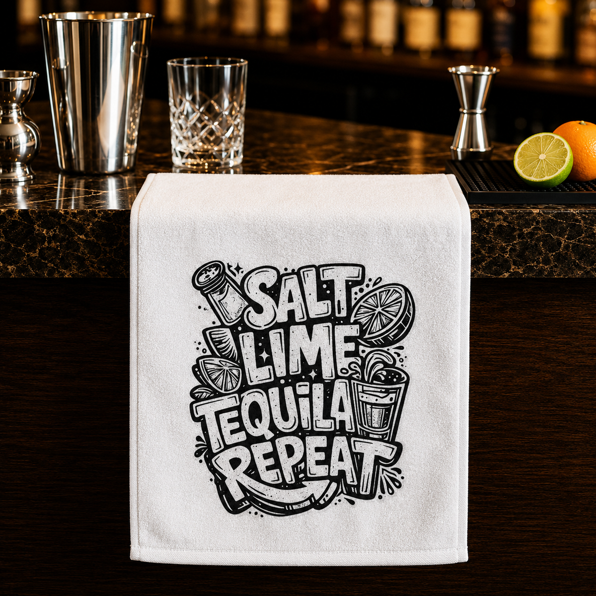Salt Lime Tequila Repeat Rally Towel, 11x18