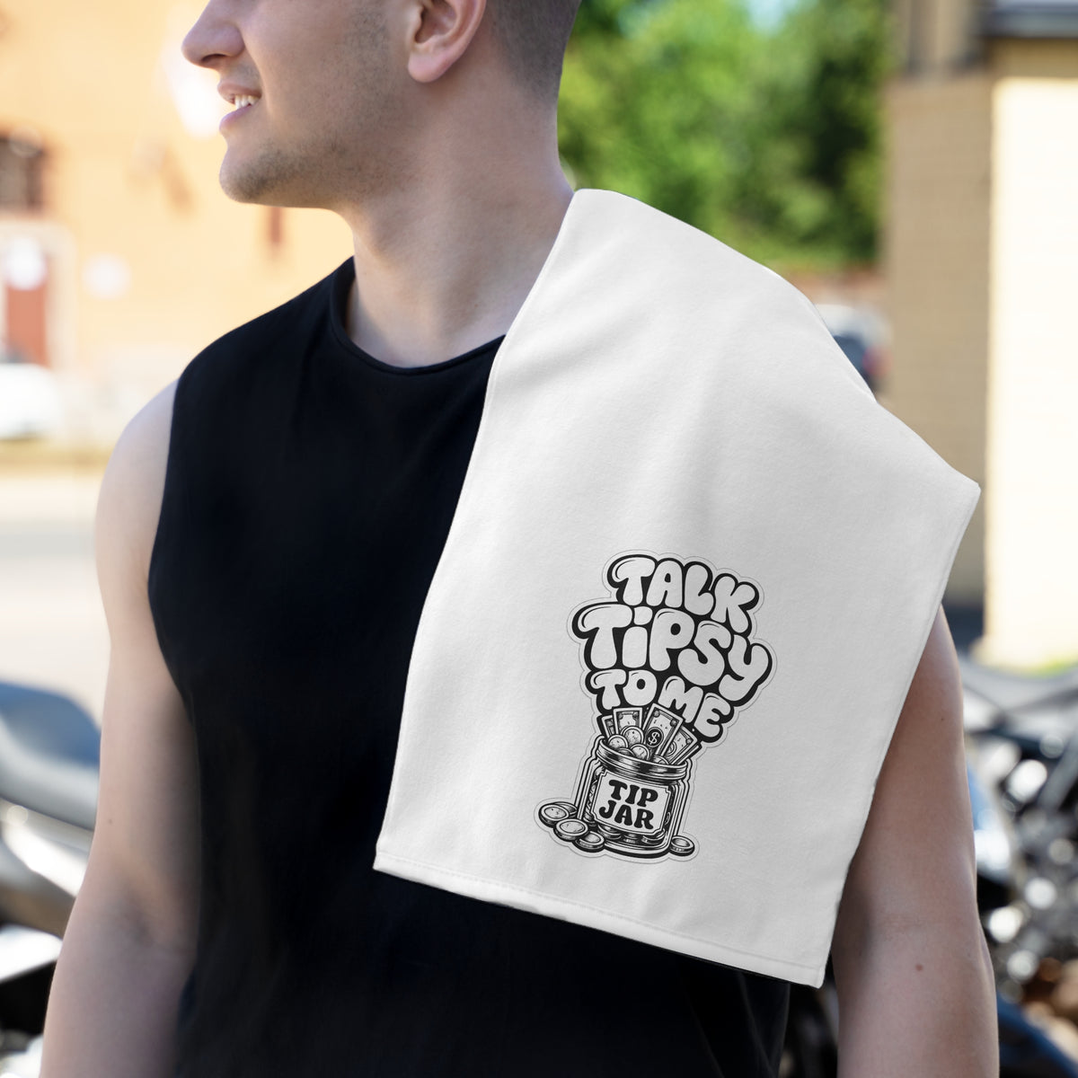 Talk Tipsy To Me Rally Towel, 11x18