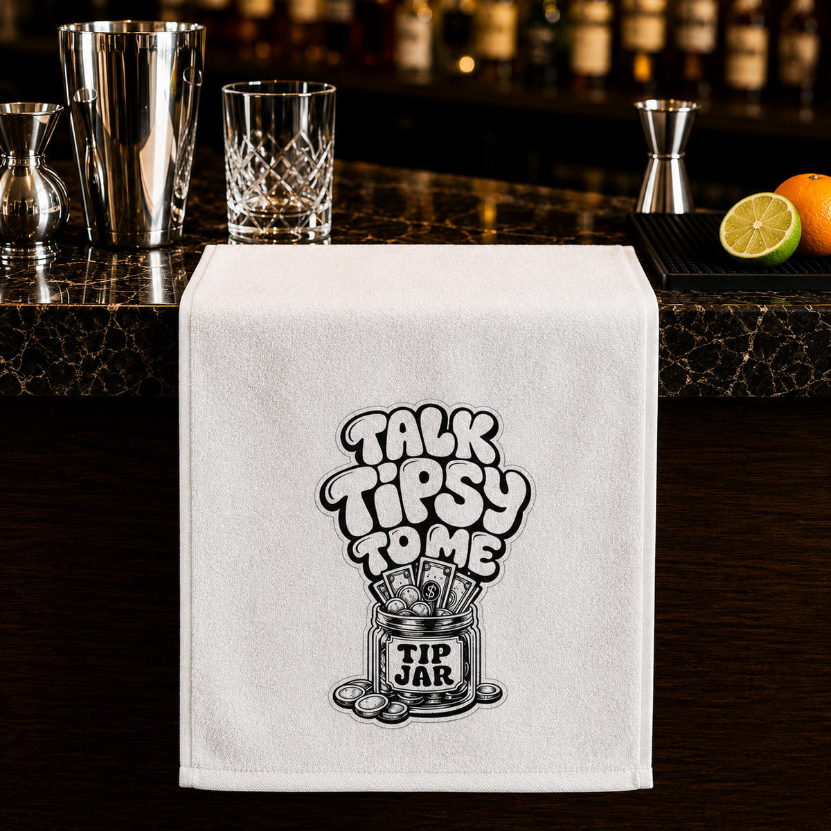 Talk Tipsy To Me Rally Towel, 11x18