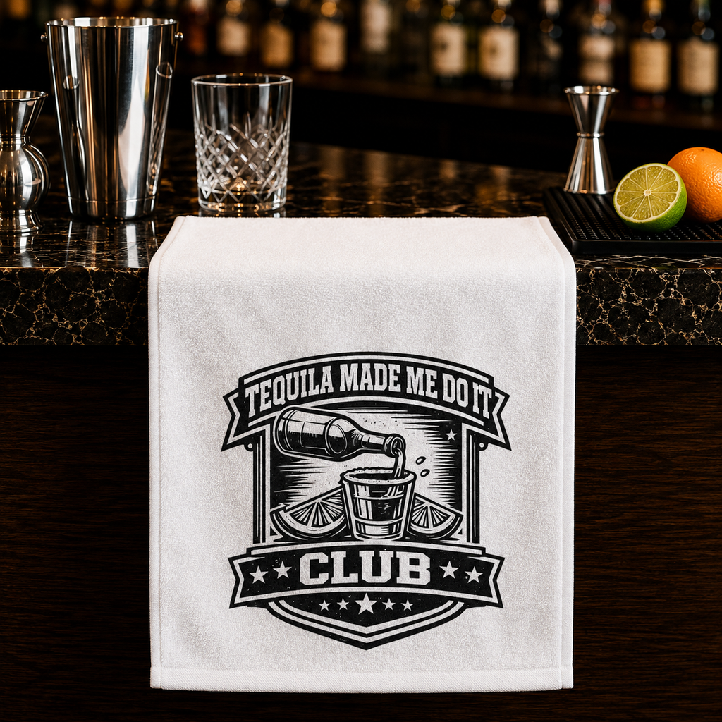 Tequila Made Me Do It Club Rally Towel, 11x18