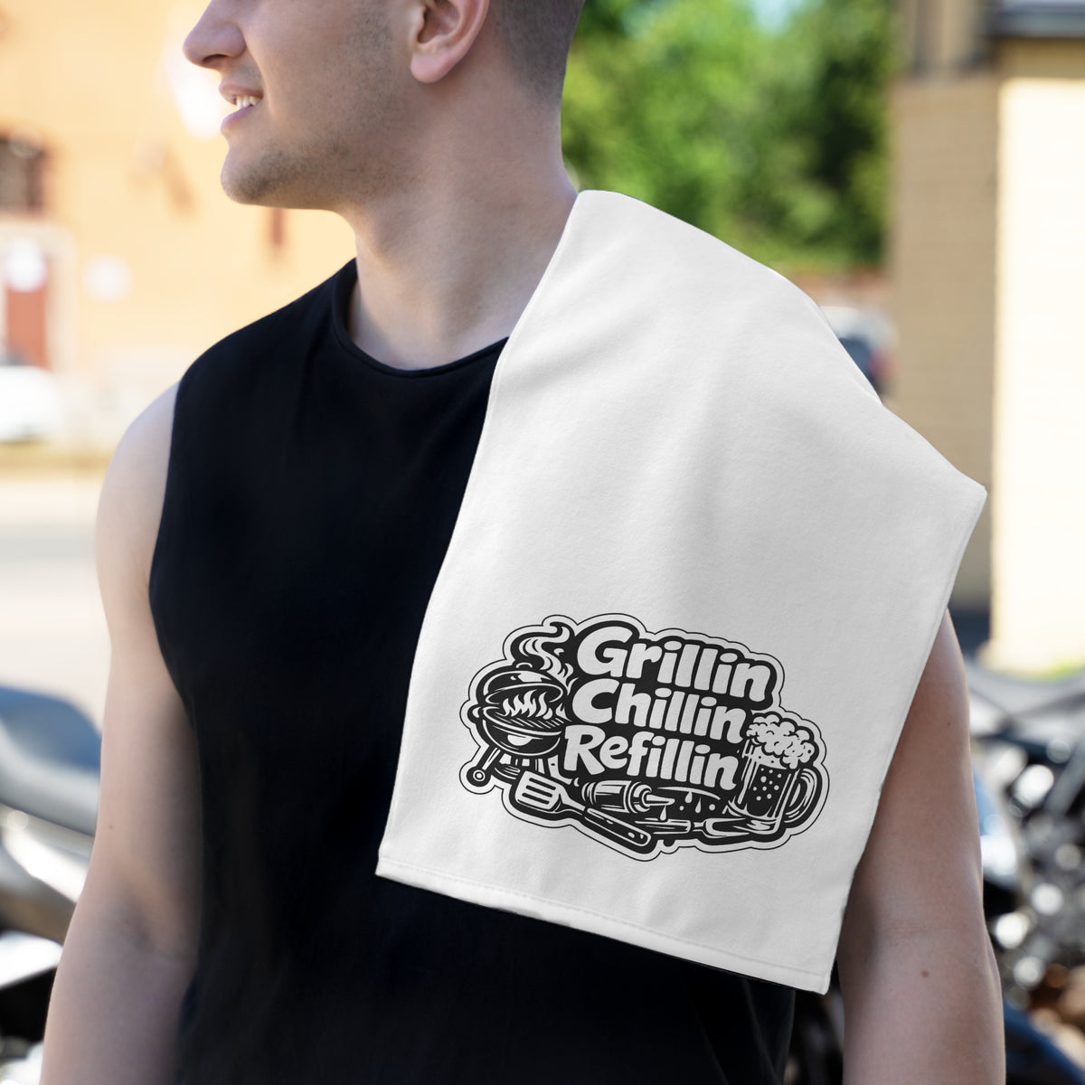 Grillin Chillin Refillin Rally Towel, 11x18