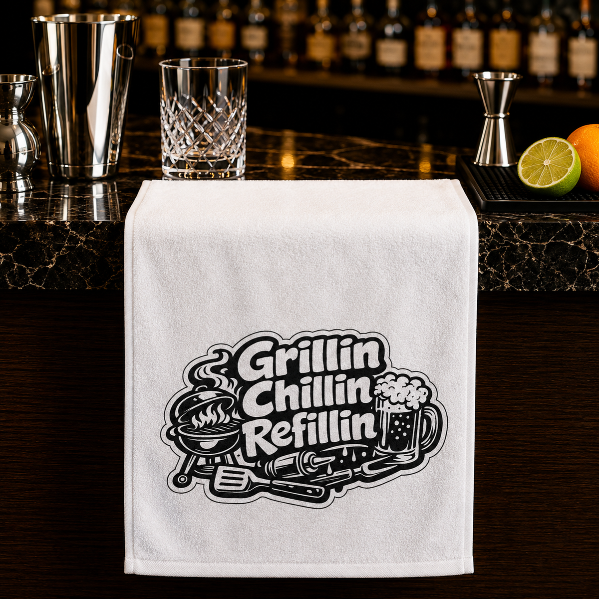 Grillin Chillin Refillin Rally Towel, 11x18