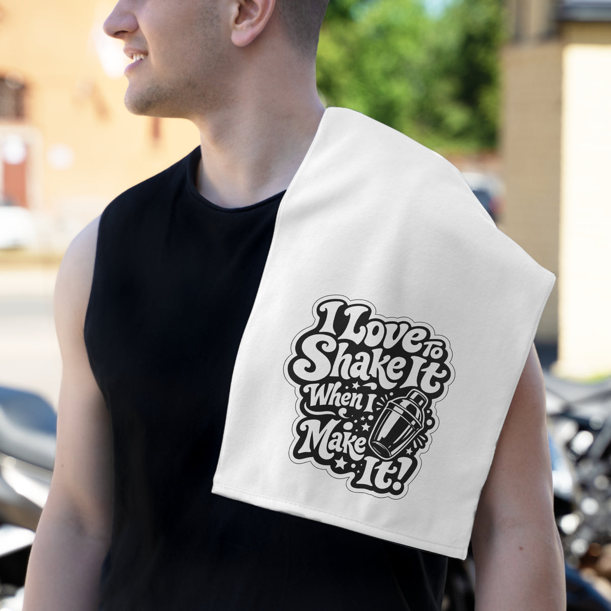 I Love To Shake It When I Make It Rally Towel, 11x18