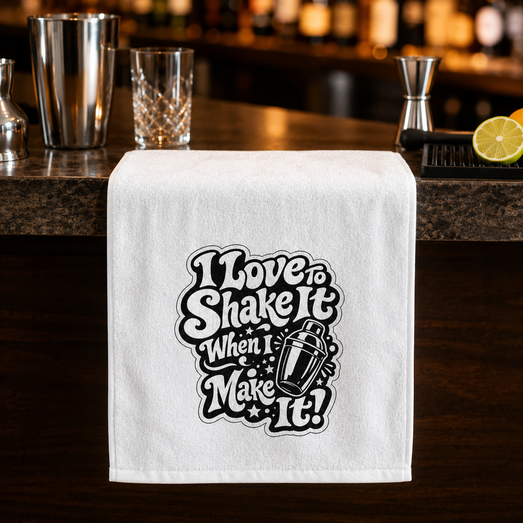 I Love To Shake It When I Make It Rally Towel, 11x18