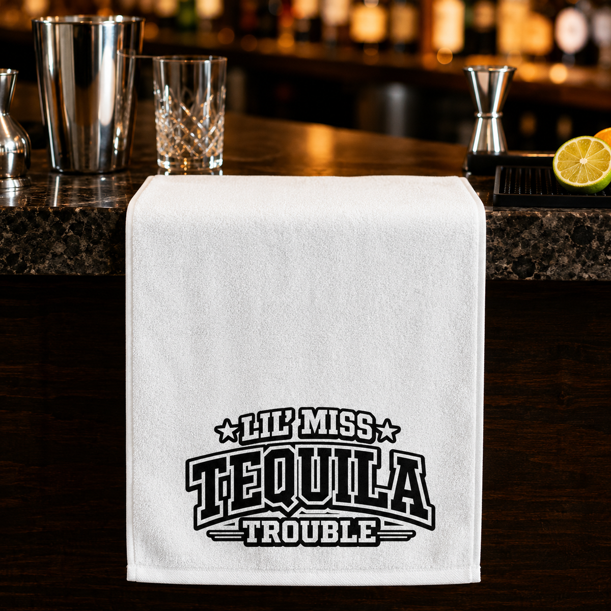 Lil' Miss Tequila Trouble Rally Towel, 11x18
