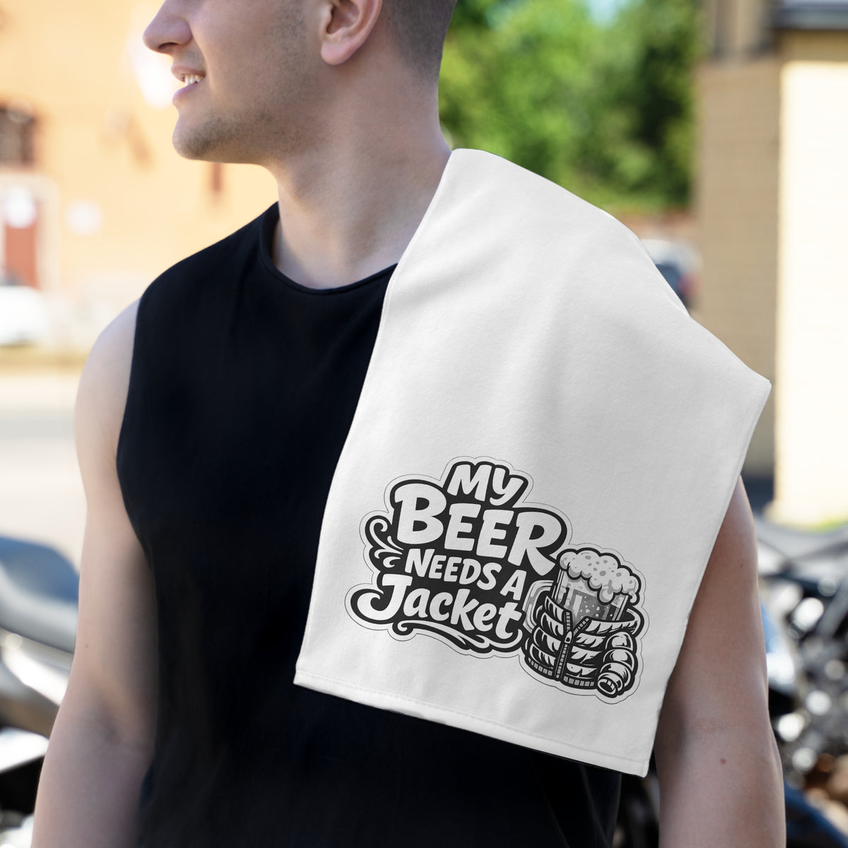 My Beer Needs A Jacket Rally Towel, 11x18