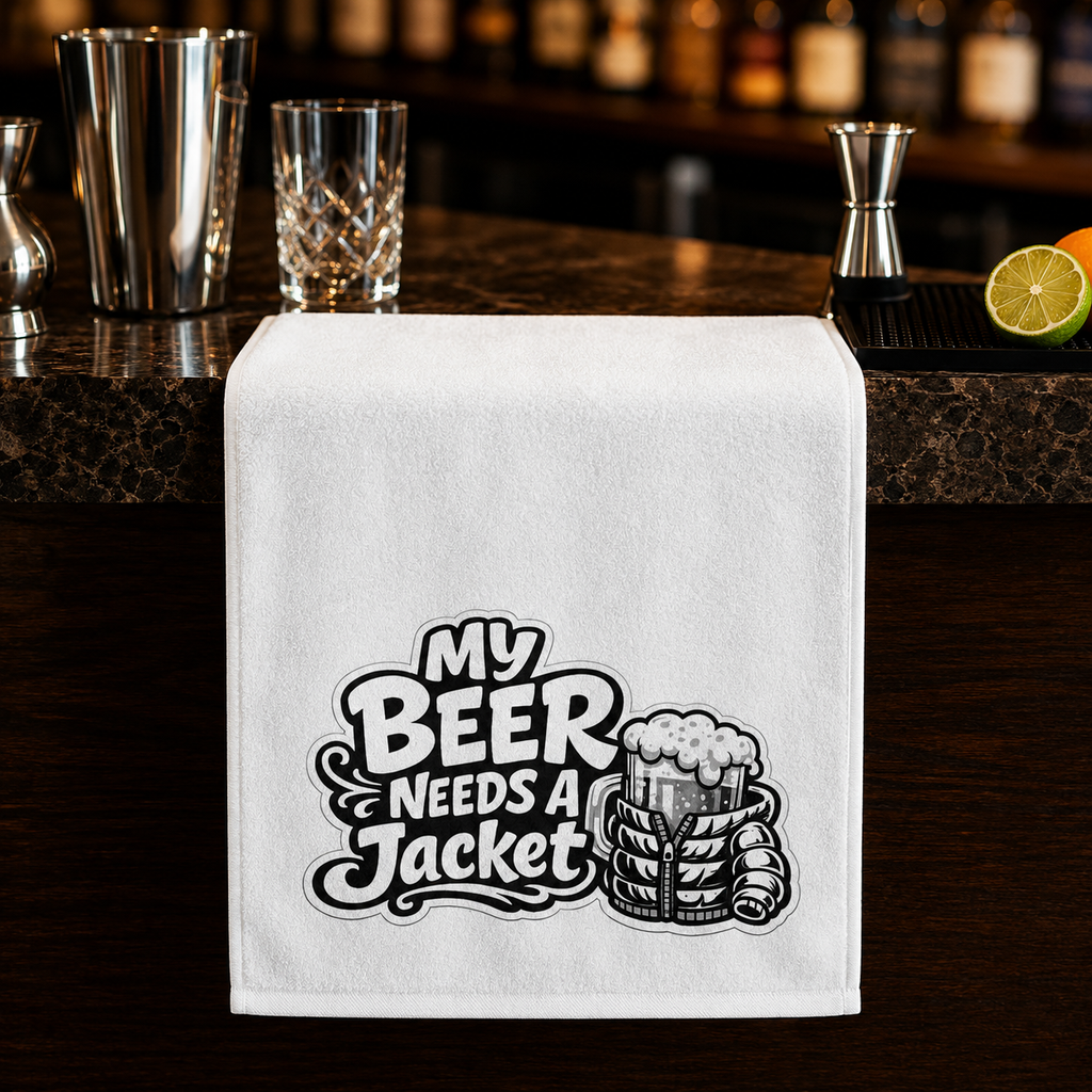 My Beer Needs A Jacket Rally Towel, 11x18