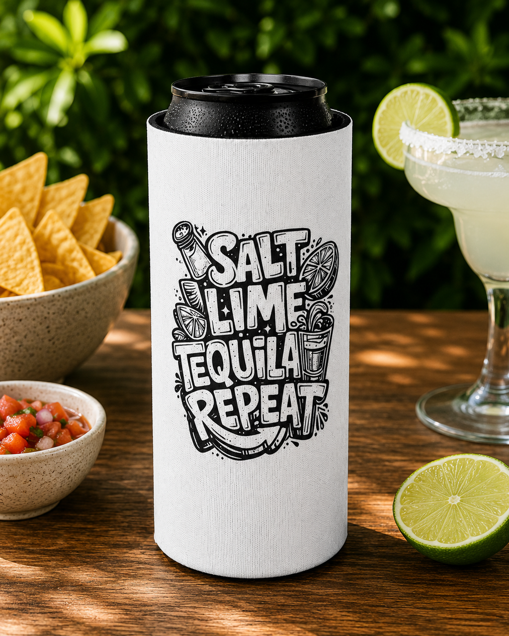 Salt Lime Tequila Repeat Slim Can Cooler