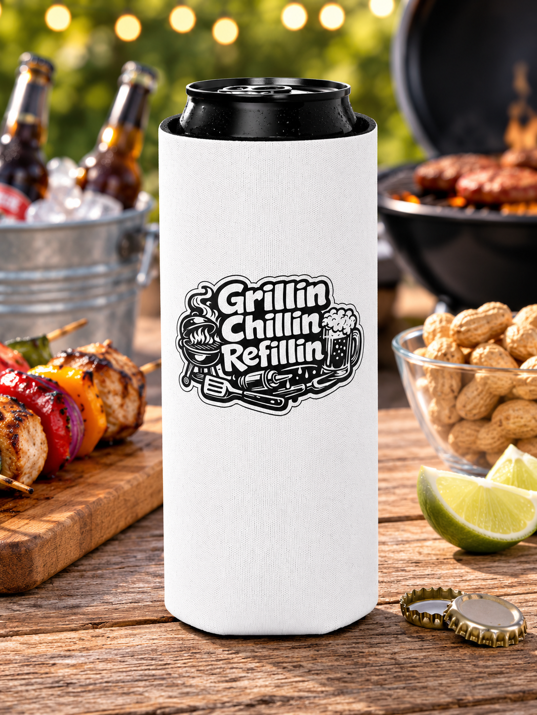 Grillin Chillin Refillin Slim Can Cooler