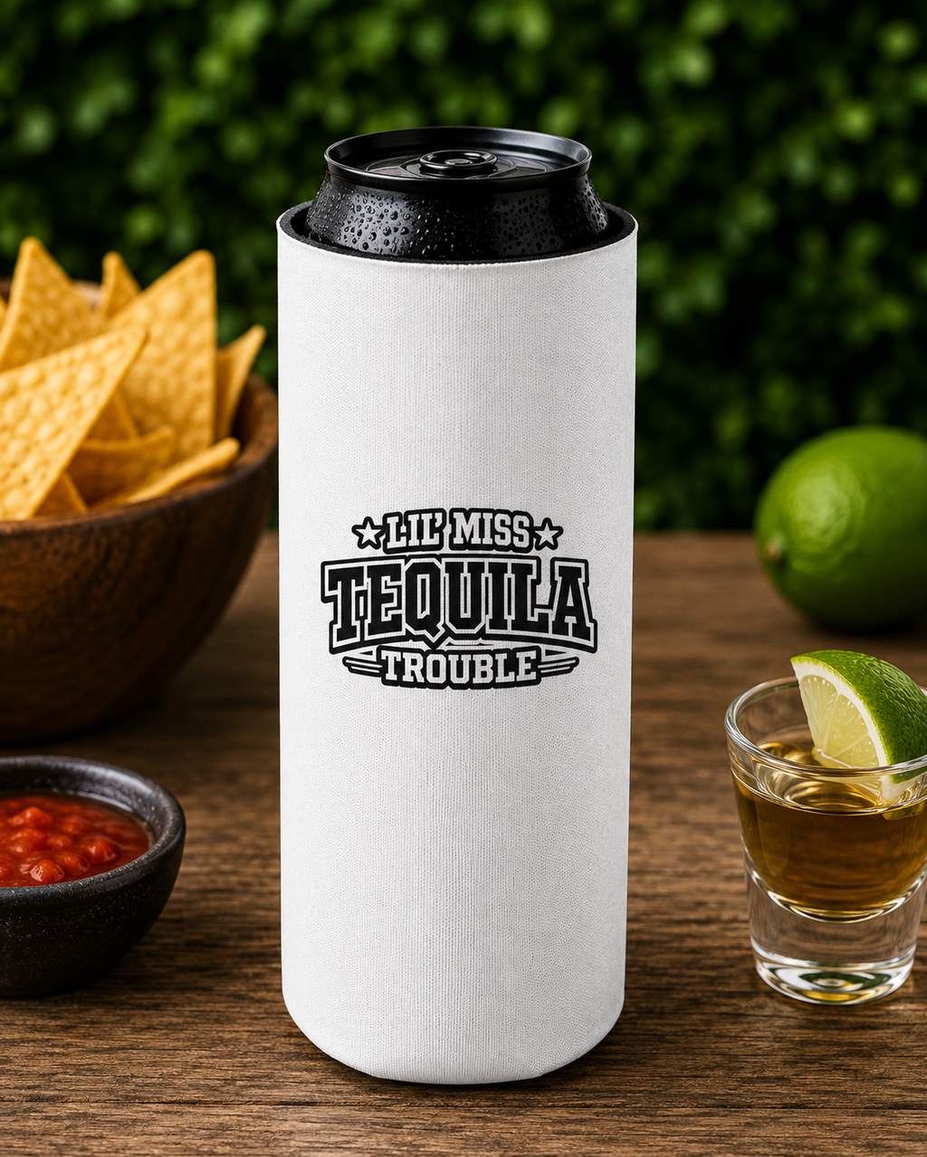 Lil' Miss Tequila Trouble Slim Can Cooler