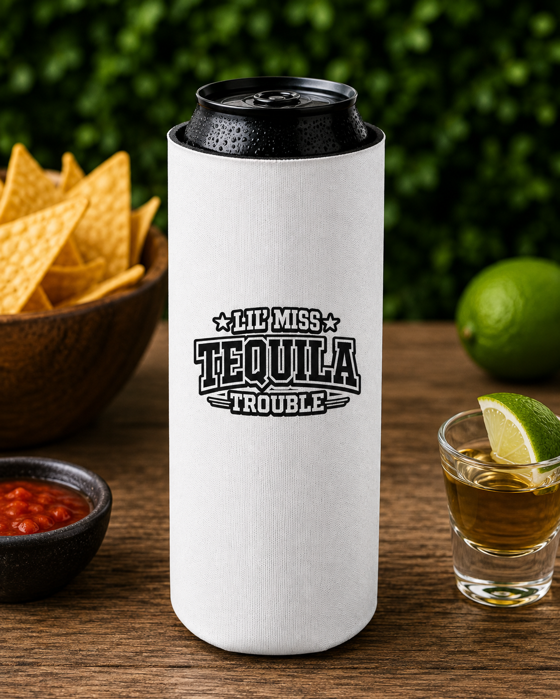 Lil' Miss Tequila Trouble Slim Can Cooler