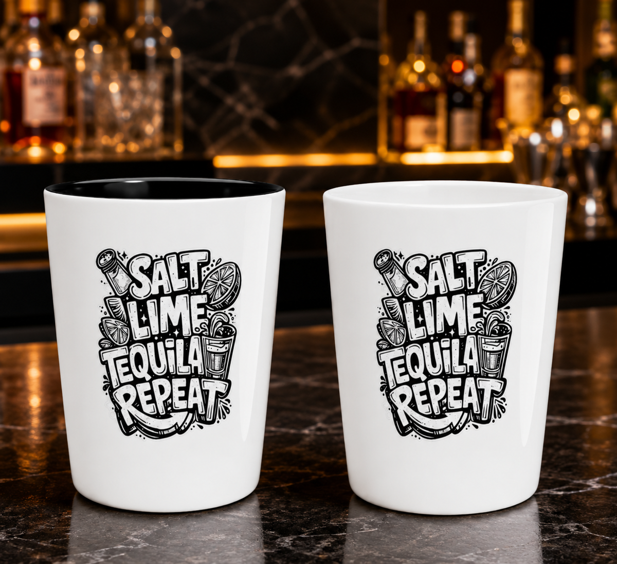 Salt Lime Tequila Repeat Shot Glass