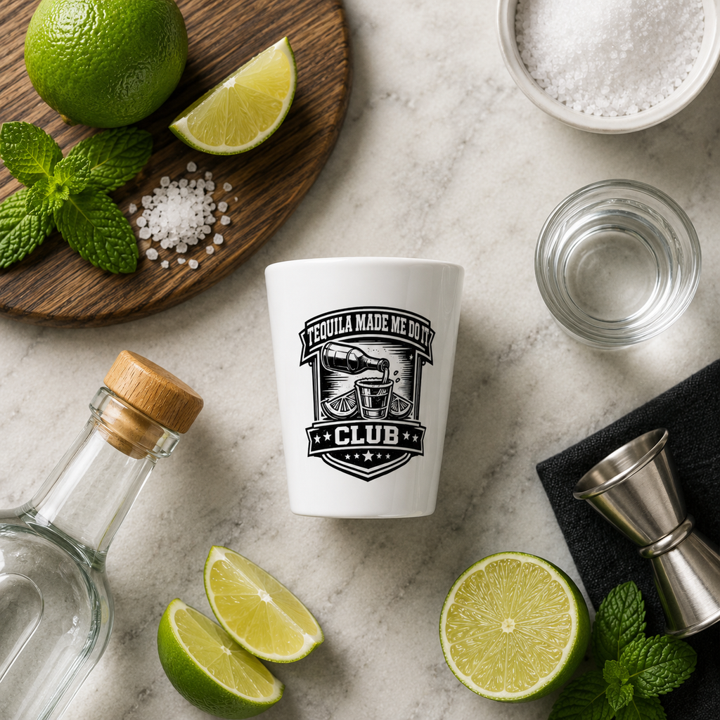 Tequila Made Me Do It Club Shot Glass