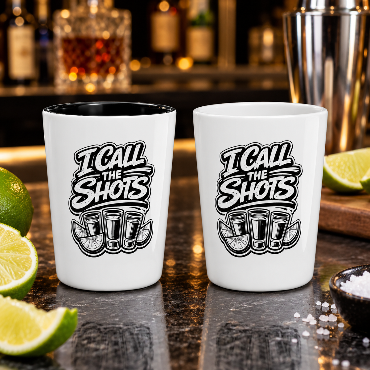 I Call The Shots Shot Glass