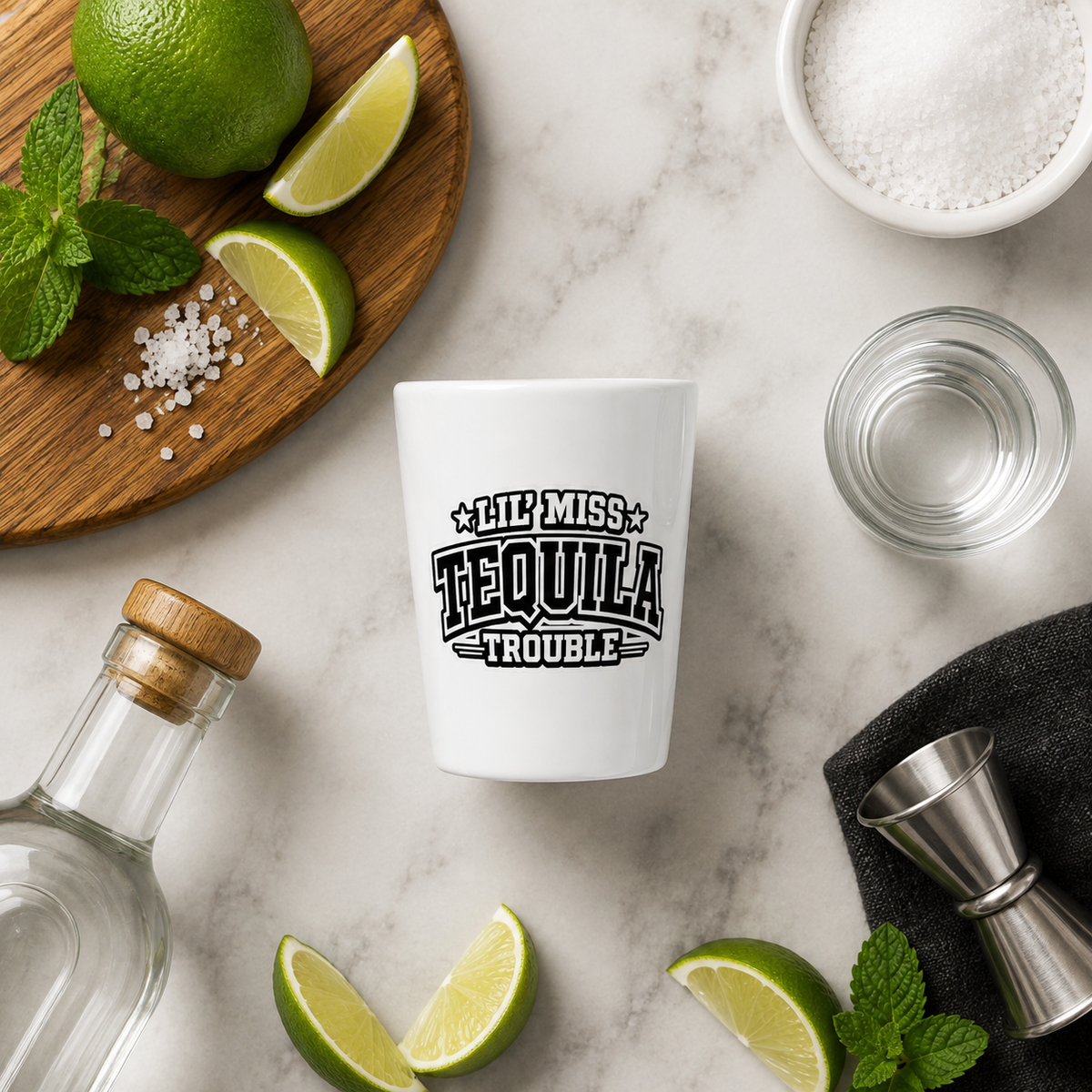 Lil' Miss Tequila Trouble Shot Glass