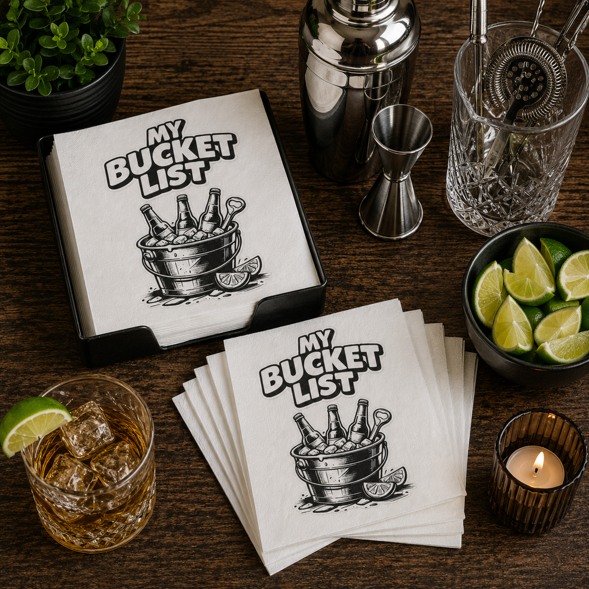My Bucket List Uncoined Napkins