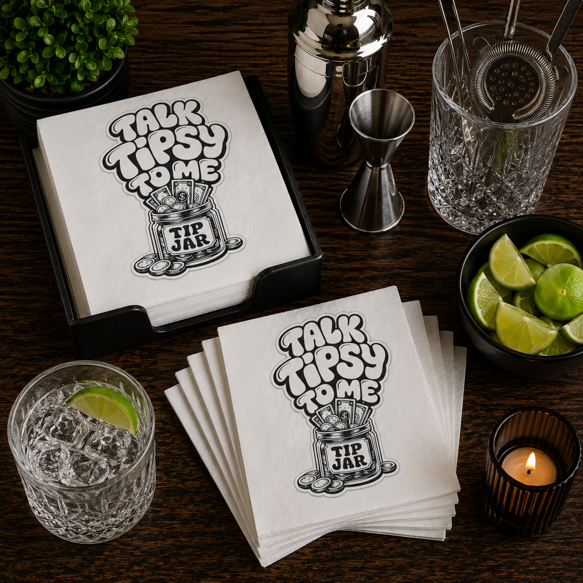 Talk Tipsy To Me Uncoined Napkins