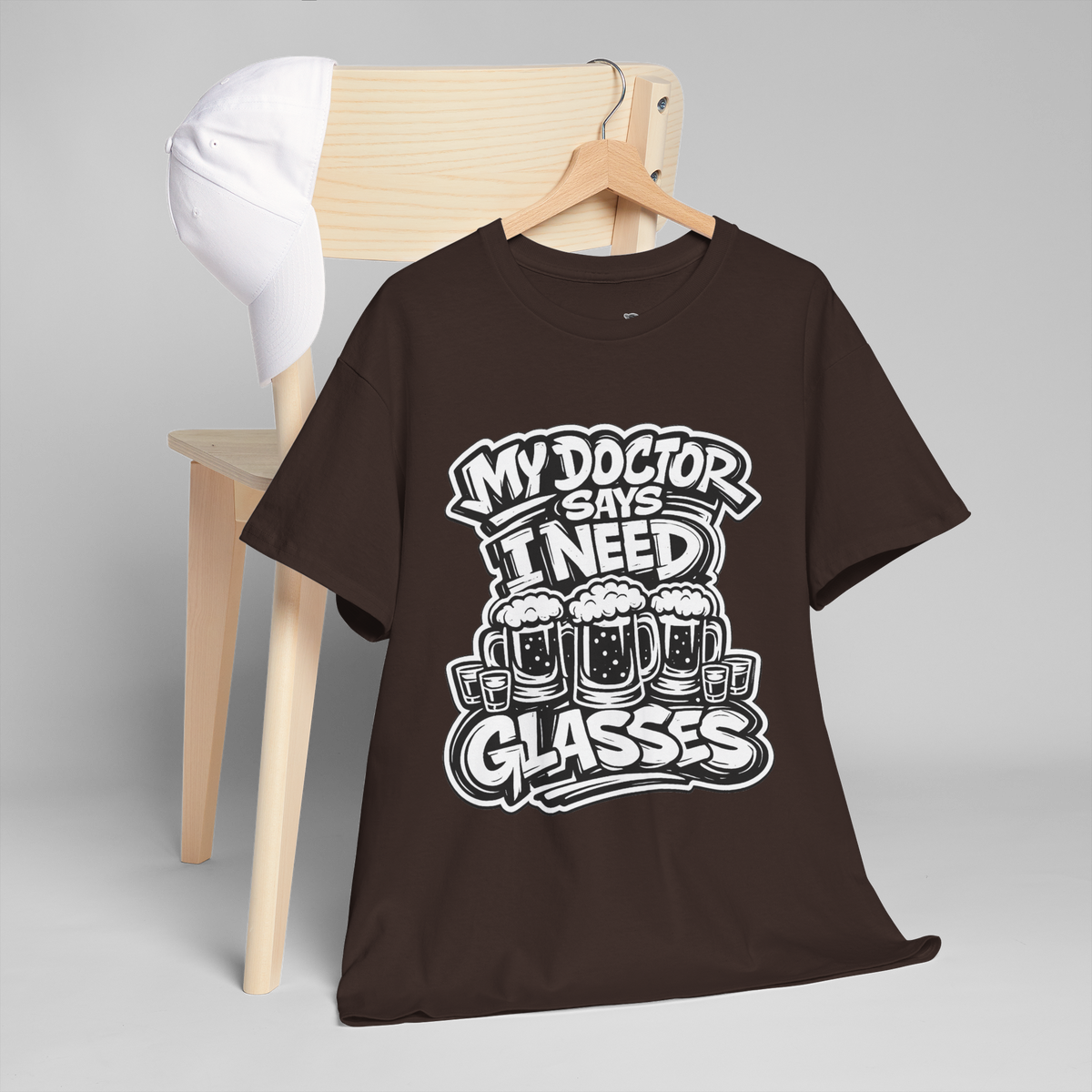 My Doctor Says I Need Glasses (Shots Beer) Unisex Heavy Cotton Tee