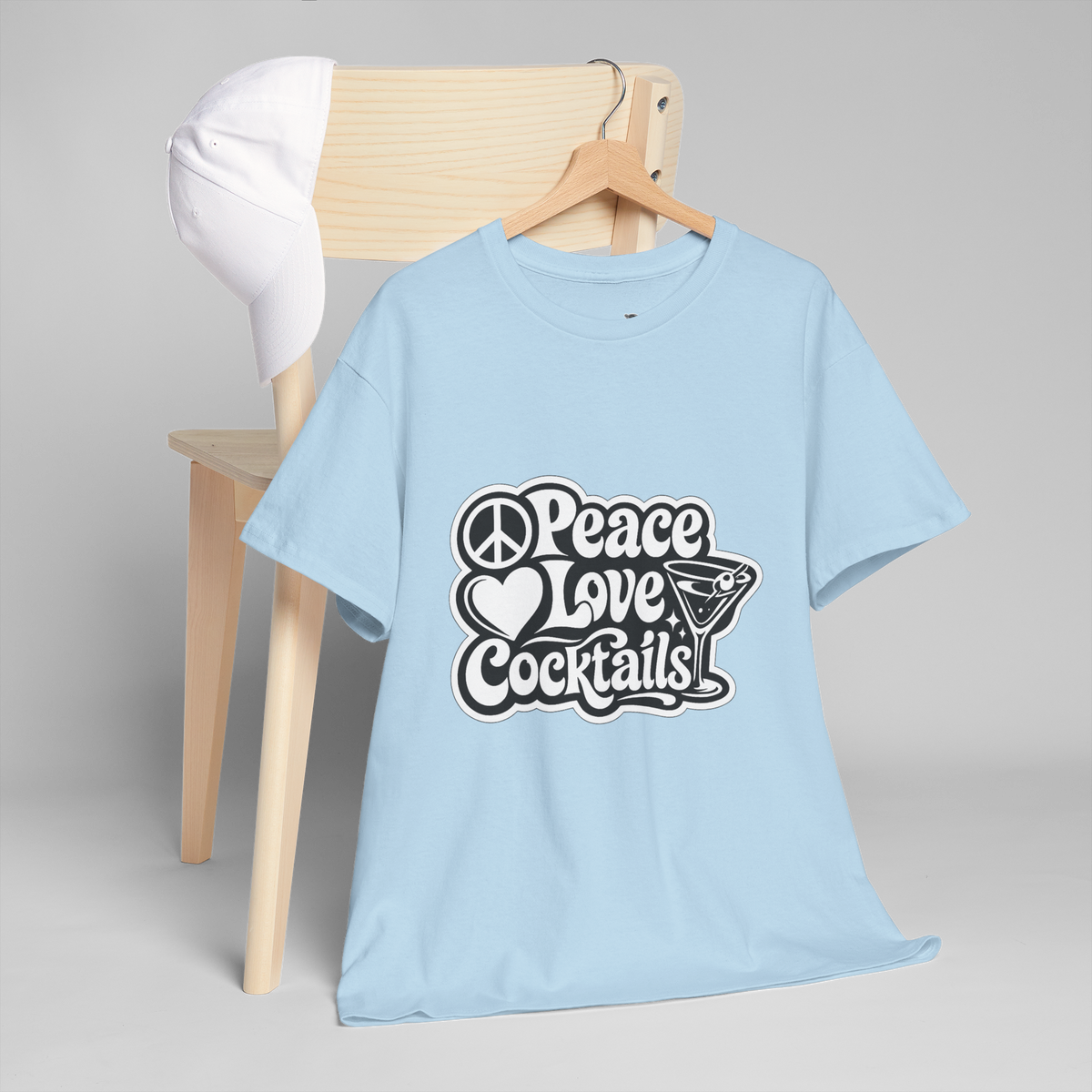 Peace Love Cocktails Unisex Heavy Cotton Tee