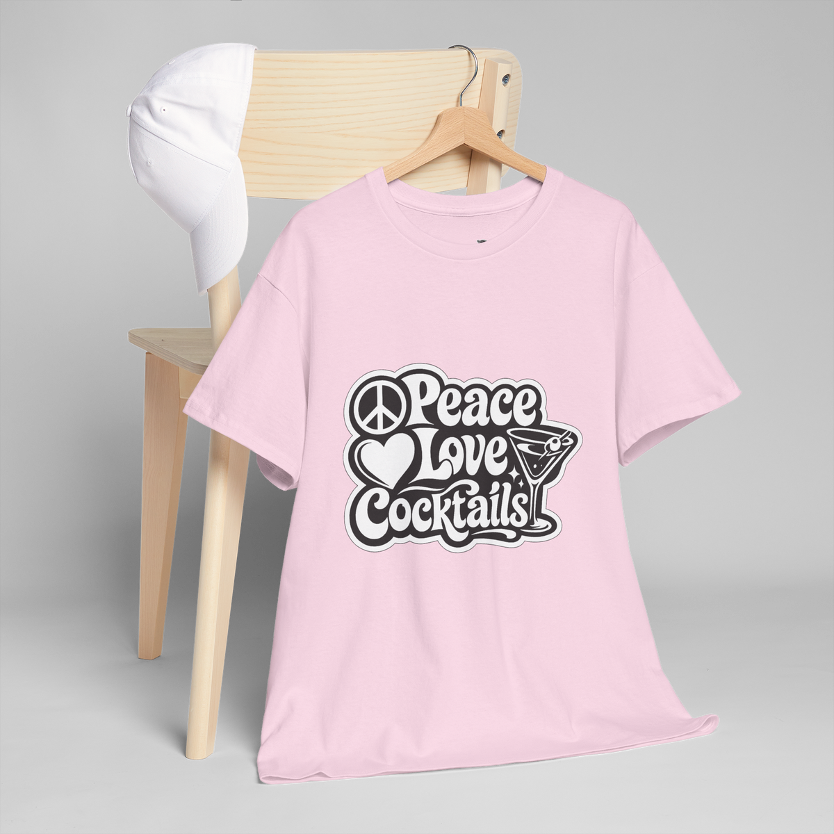 Peace Love Cocktails Unisex Heavy Cotton Tee
