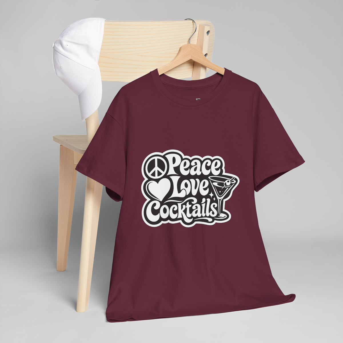 Peace Love Cocktails Unisex Heavy Cotton Tee