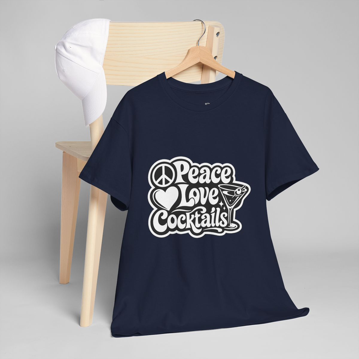 Peace Love Cocktails Unisex Heavy Cotton Tee