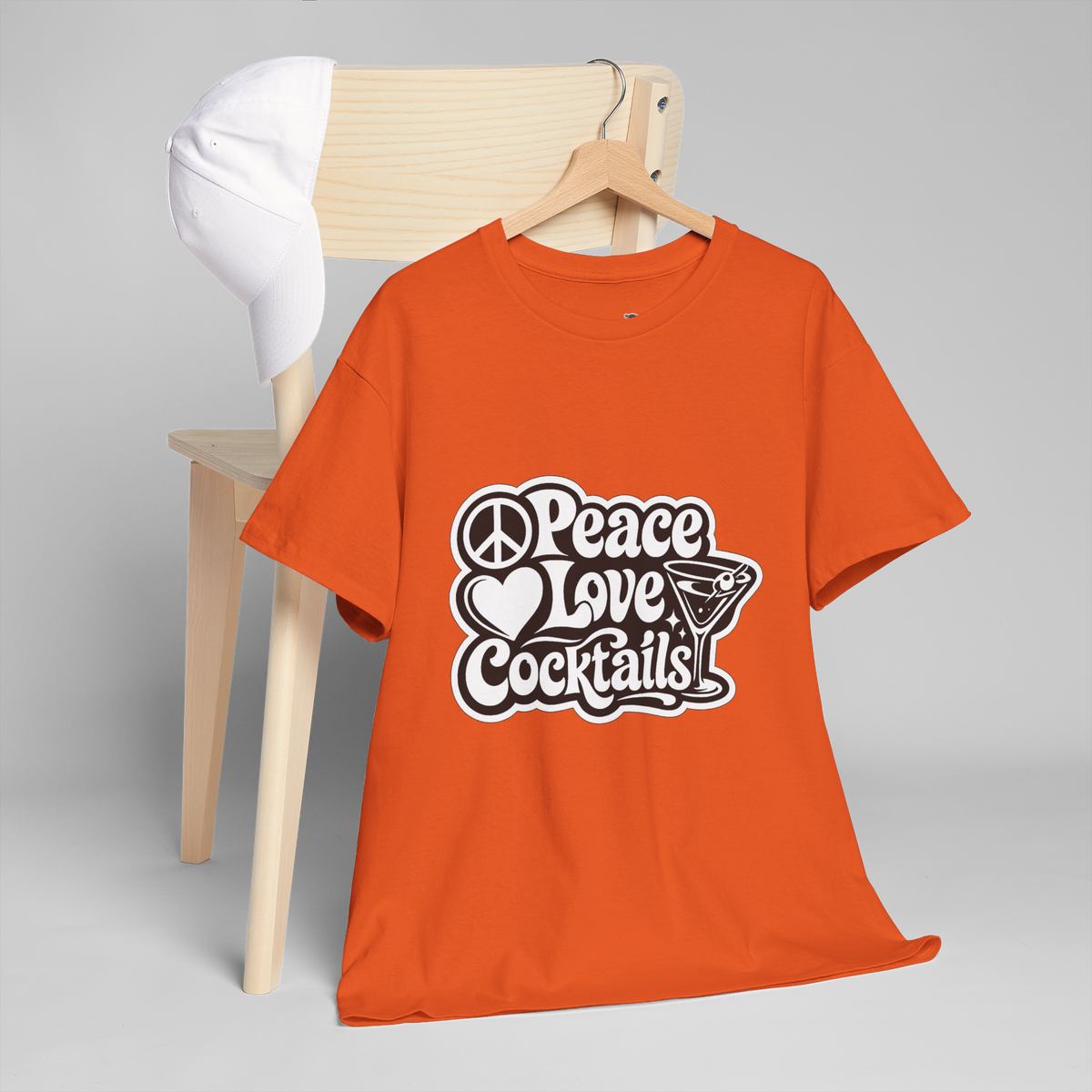 Peace Love Cocktails Unisex Heavy Cotton Tee