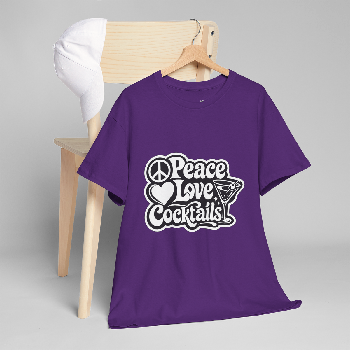 Peace Love Cocktails Unisex Heavy Cotton Tee