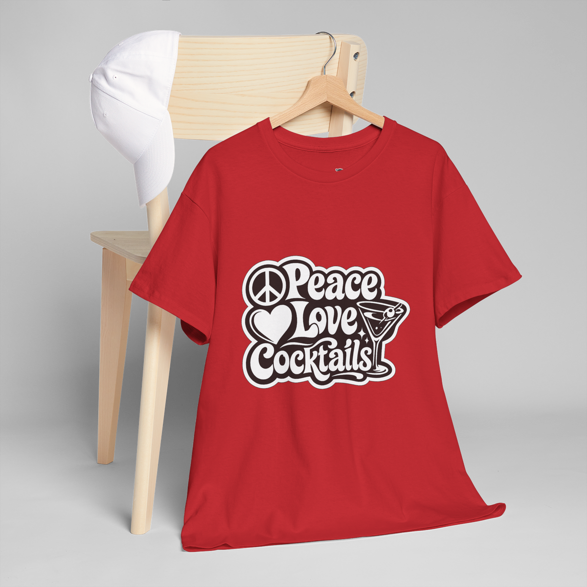 Peace Love Cocktails Unisex Heavy Cotton Tee