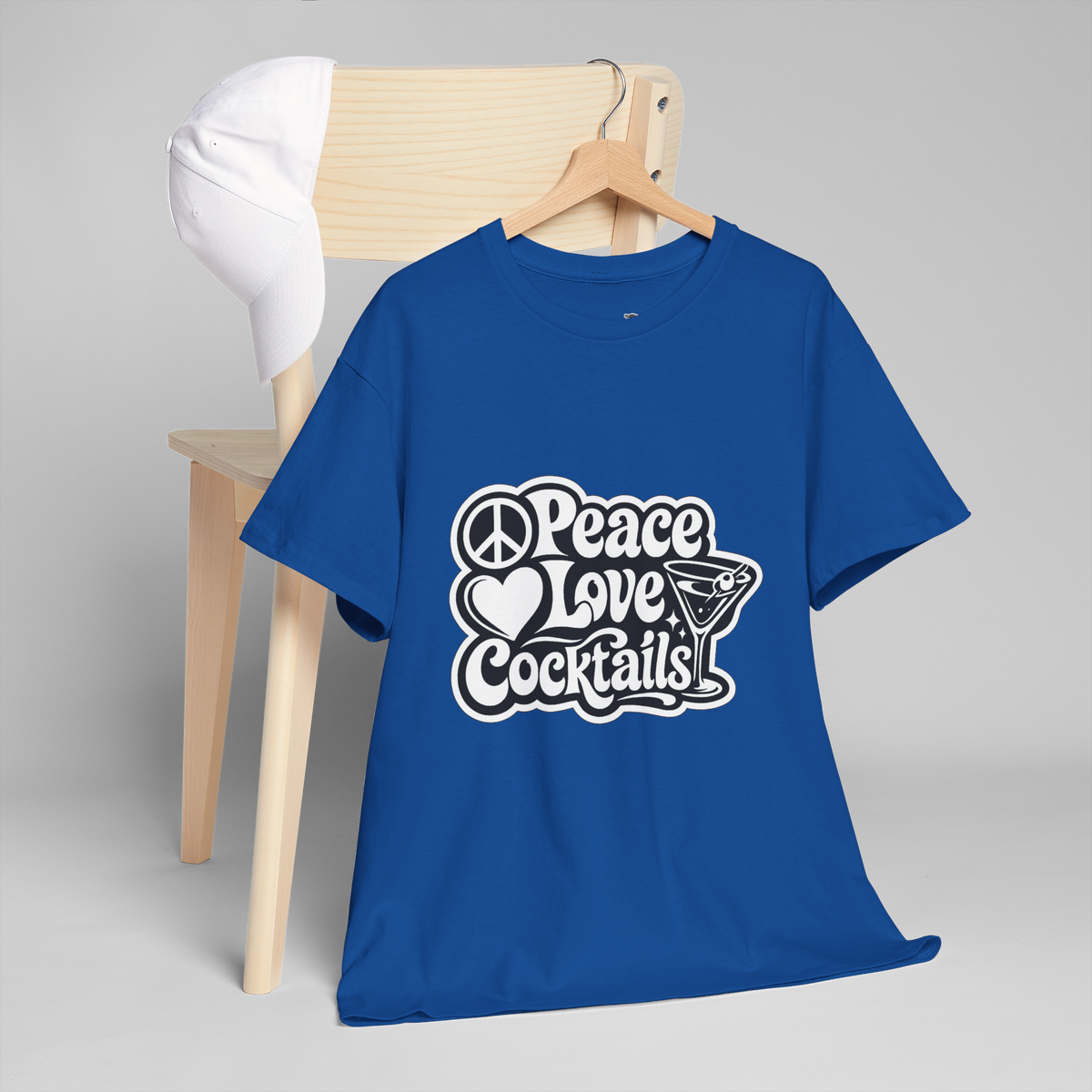 Peace Love Cocktails Unisex Heavy Cotton Tee